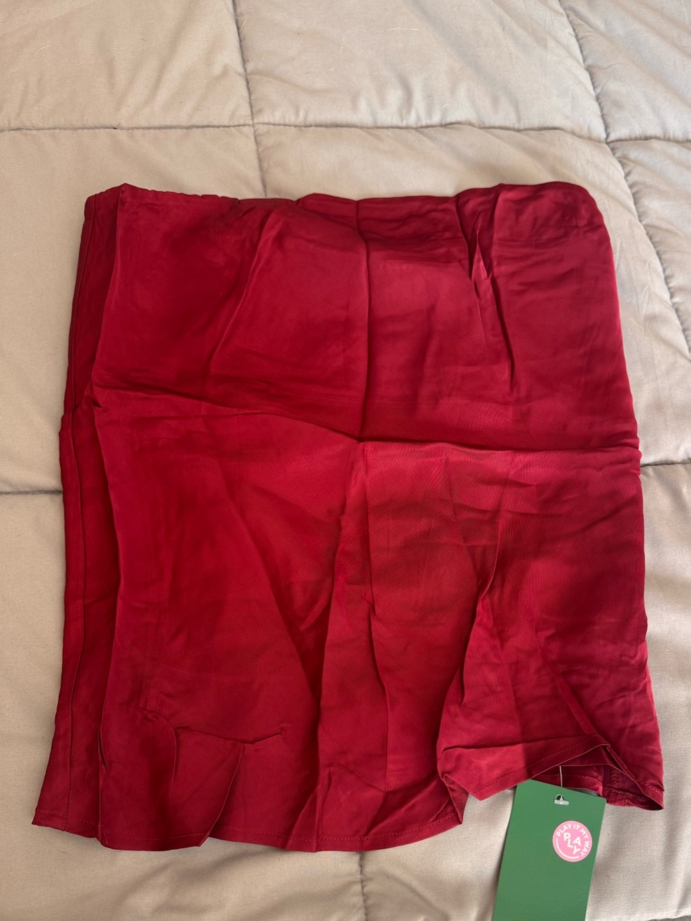 HALARA Crimson Satin strapless Top